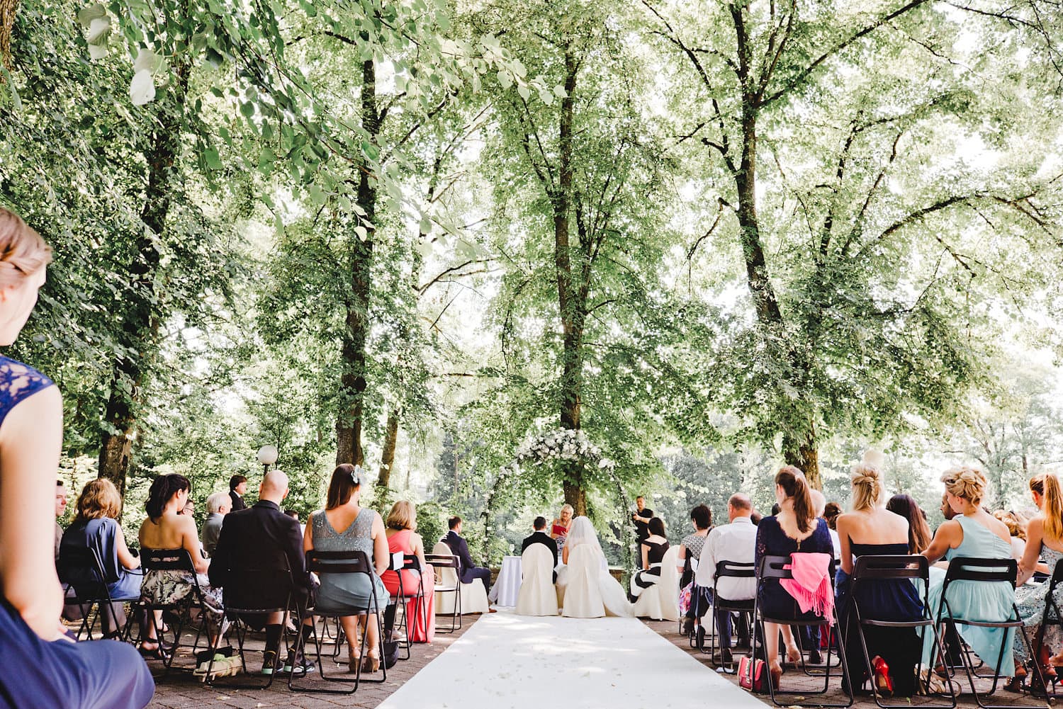 Beautiful outdoor wedding ceremony at Kavalierhaus