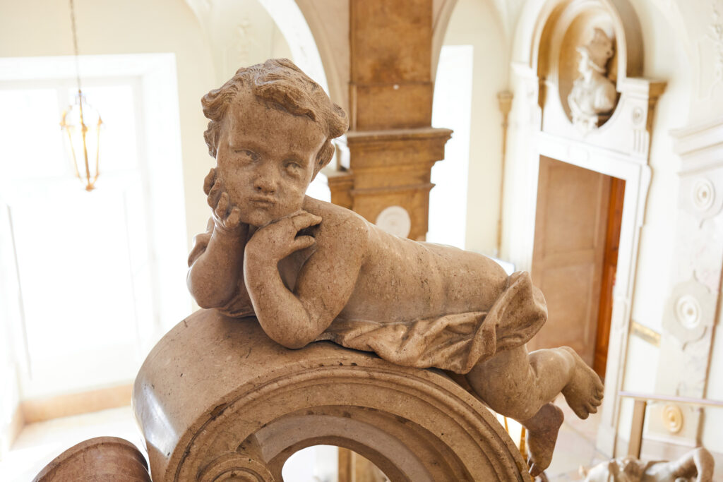 The marble Cherubs in Mirabell Palace. A wedding superstition is that if you slap the Cherub's bottom it will bring good luck to the marriage